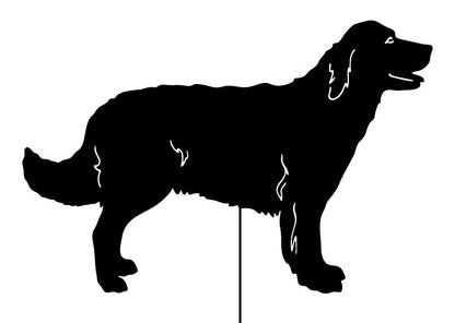 Golden Retriever garden stake silhouette by Rustica Ornamentals, black lawn ornament on Tampa Home & Garden Store