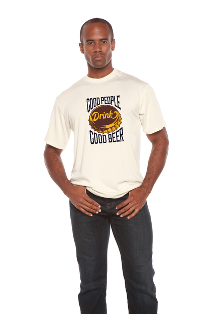 Good People men's bamboo viscose/organic cotton T-shirt white with beer cap print on Tampa Home & Garden Store