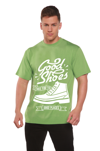 Good Shoes bamboo viscose organic cotton graphic tee lime green with white print Spun Bamboo on Tampa Home & Garden Store