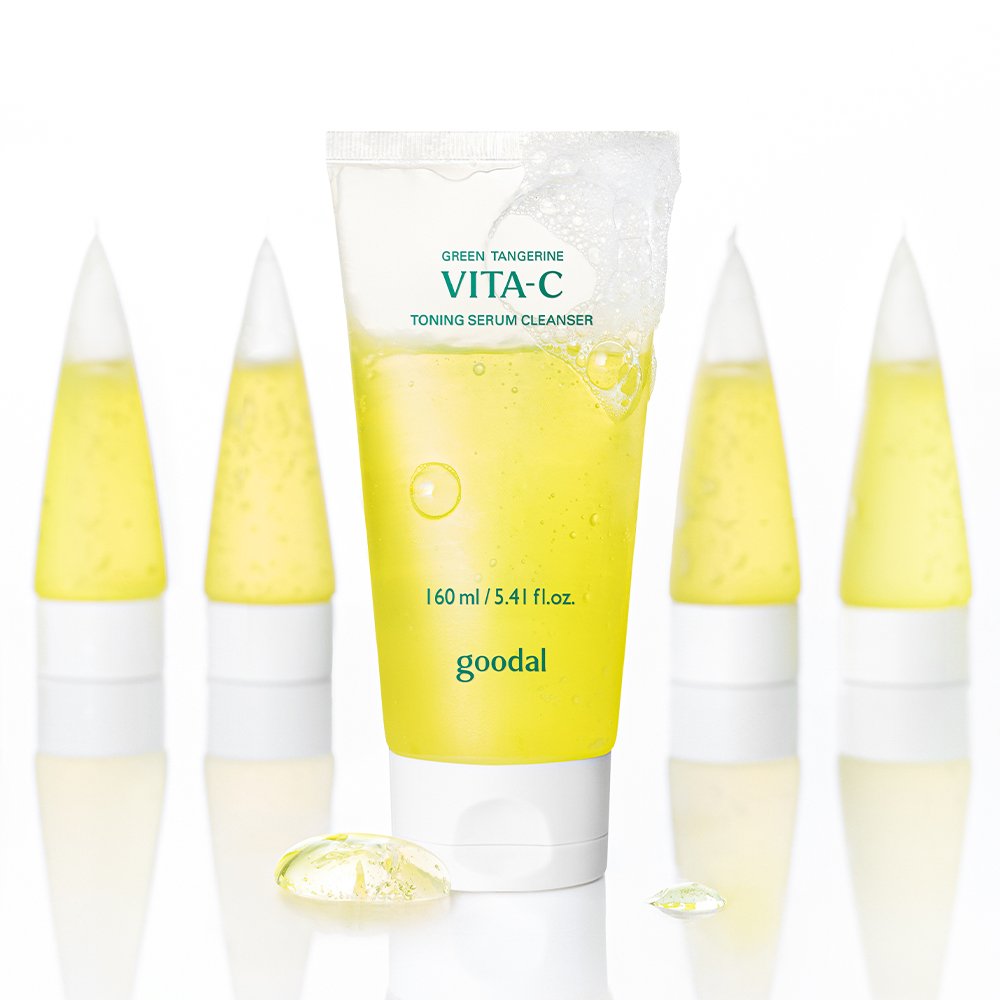 Cleansing foam goodal Vita-C Green Tangerine Toning Serum Cleanser, yellow gel, 160ml on Tampa Home & Garden Store