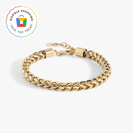Adjustable Wheat Chain Bracelet by ALEX AND ANI, gold-tone chunky curb chain on Tampa Home & Garden Store
