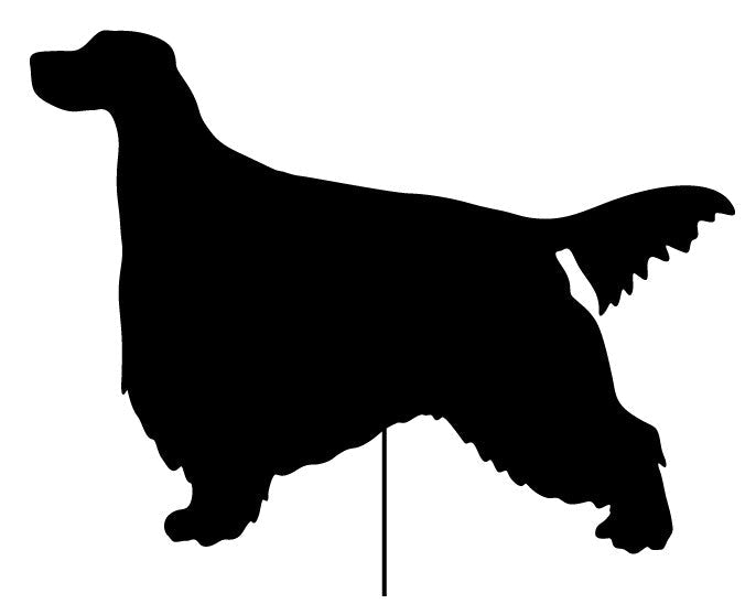 Gordon Setter garden stake silhouette in black metal by Rustica Ornamentals on Tampa Home & Garden Store