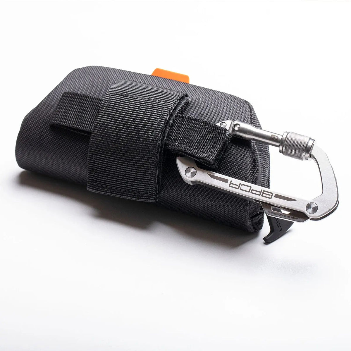 GPCA Carabiner LITE EDC keychain with black nylon pouch and silver metal carabiner on Tampa Home & Garden Store