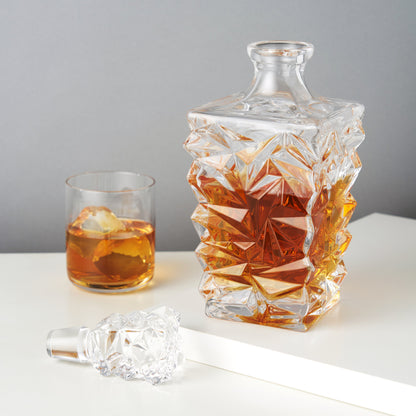 Prism Crystal Whiskey Decanter and a Stopper