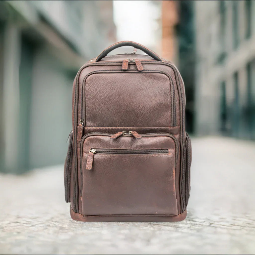 Cambridge Full Grain Mens Leather Backpack