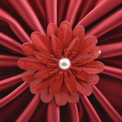 Vibhsa red floral napkin rings set of 4 with pearl accents handcrafted on Tampa Home & Garden Store