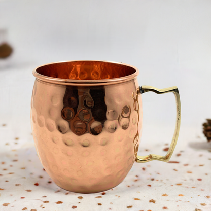 Vibhsa hammered copper Moscow Mule mug with brass handle on Tampa Home & Garden Store