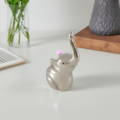 Vibhsa elephant ring holder, 4-inch silver finish, jewelry organizer on Tampa Home & Garden Store