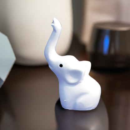 Baby elephant ring holder by Vibhsa, white ceramic jewelry organizer, elephant figure on Tampa Home & Garden Store