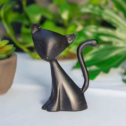 Vibhsa black cat ring holder jewelry organizer with curved tail on Tampa Home & Garden Store