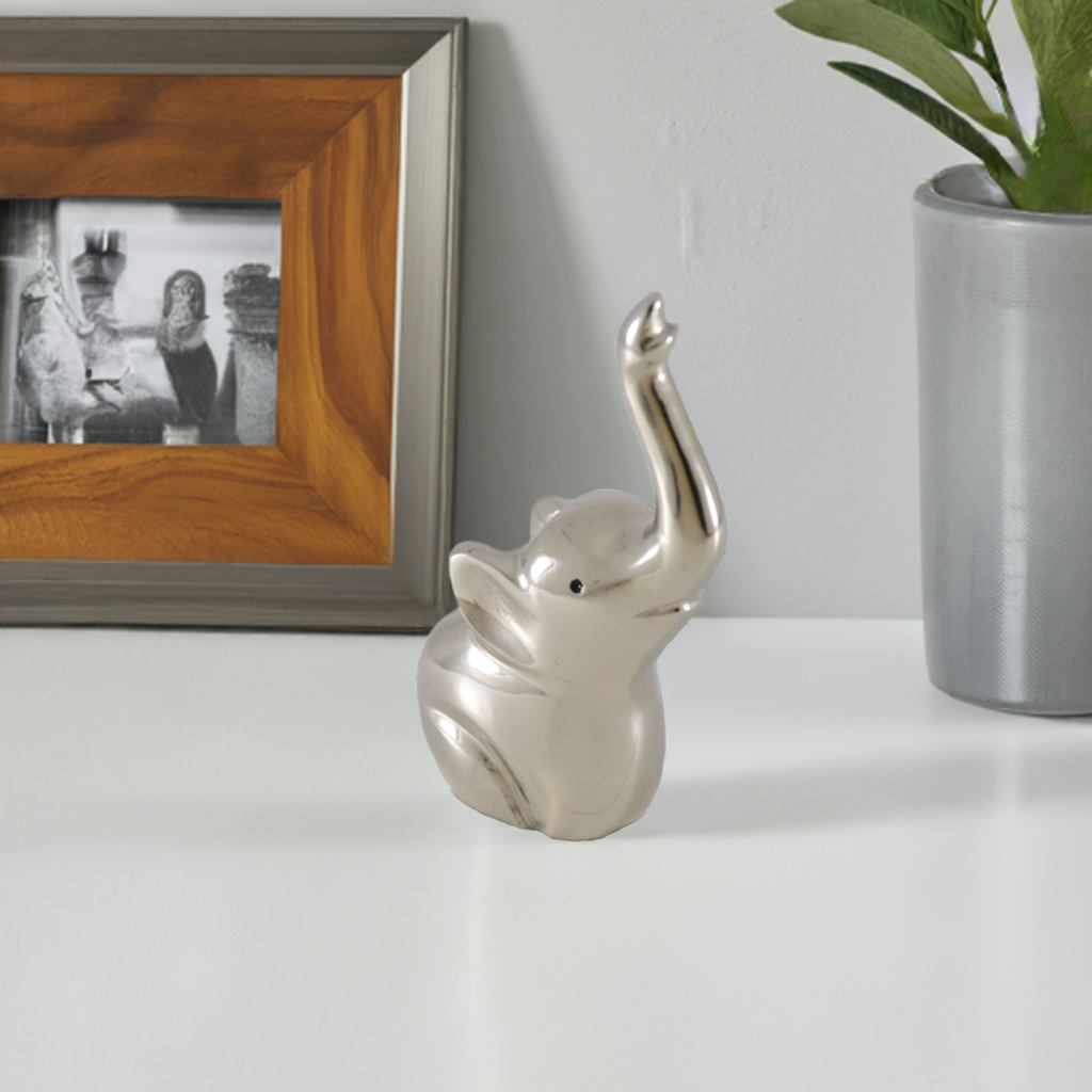 Vibhsa elephant ring holder, silver finish, 4 inch jewelry organizer on Tampa Home & Garden Store