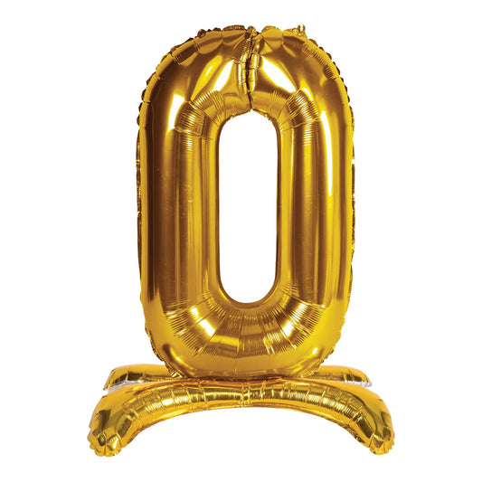 Gold self-standing number 0 balloon, 26 inch, The Country Christmas Loft on Tampa Home & Garden Store