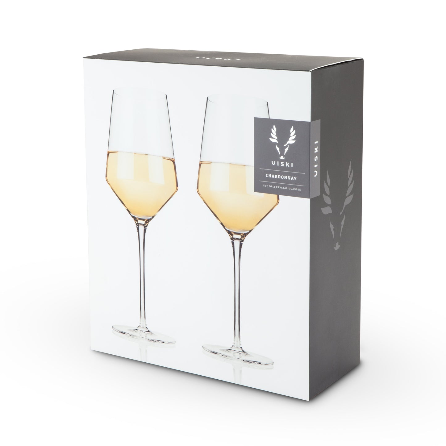 Raye Angled Chardonnay Crystal Glasses Set of 2