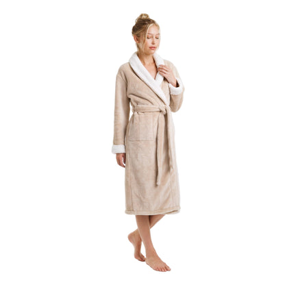 Cloud Soft Sherpa Fleece Robe Ultra Cozy Lounge