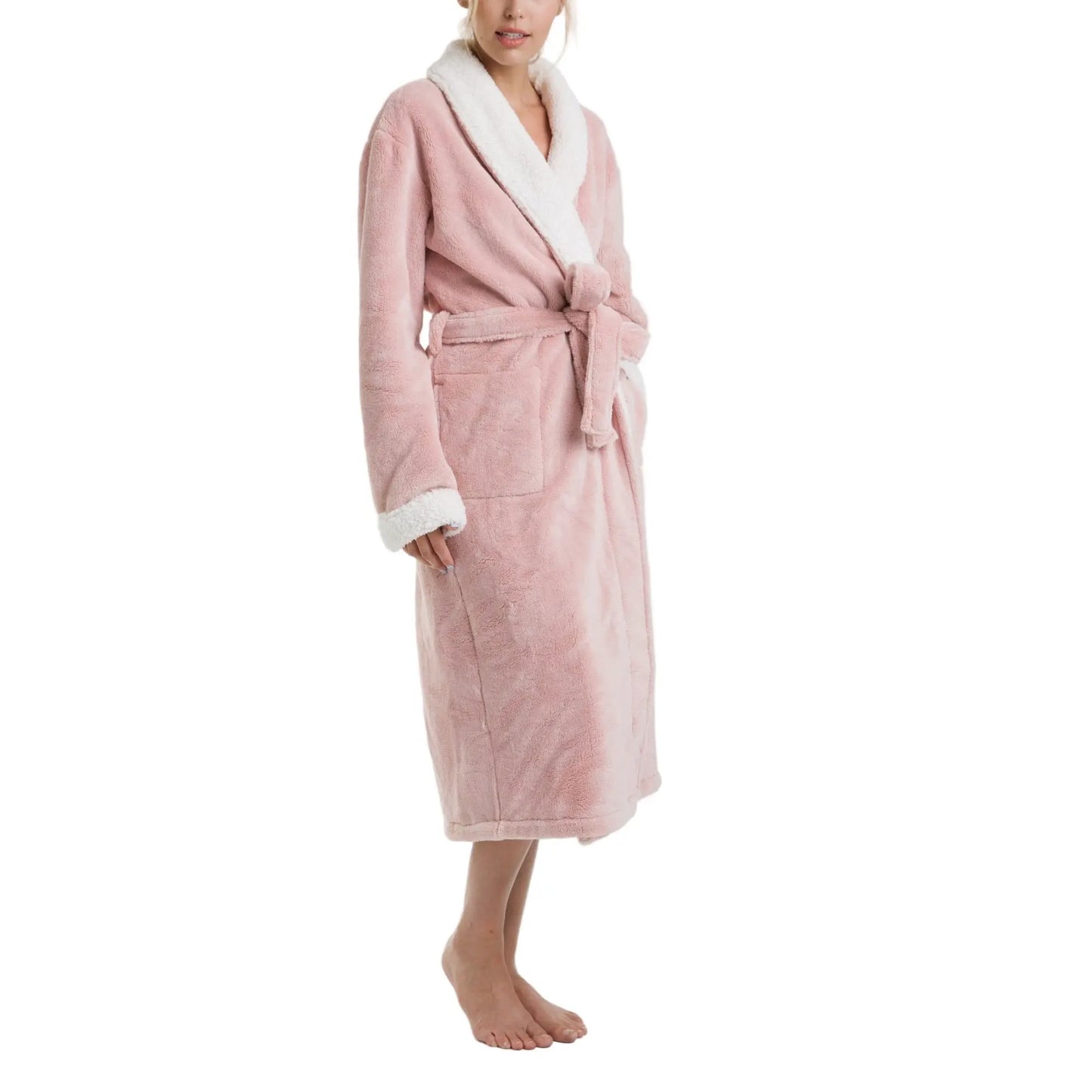 Cloud Soft Sherpa Fleece Robe Ultra Cozy Lounge