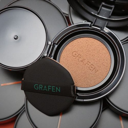 GRAFEN Handsome Cover Cushion 14g compact with beige cushion and black puff on Tampa Home & Garden Store