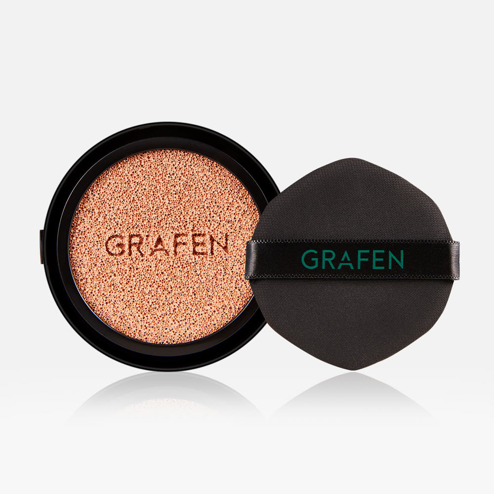 GRAFEN Handsome Cover Cushion 14g refill makeup by Seoulia peach sponge in black case on Tampa Home & Garden Store
