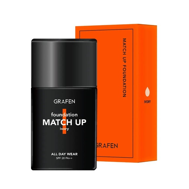 Grafen Match Up Foundation for Men Ivory shade by Seoulia in black bottle with orange box on Tampa Home & Garden Store