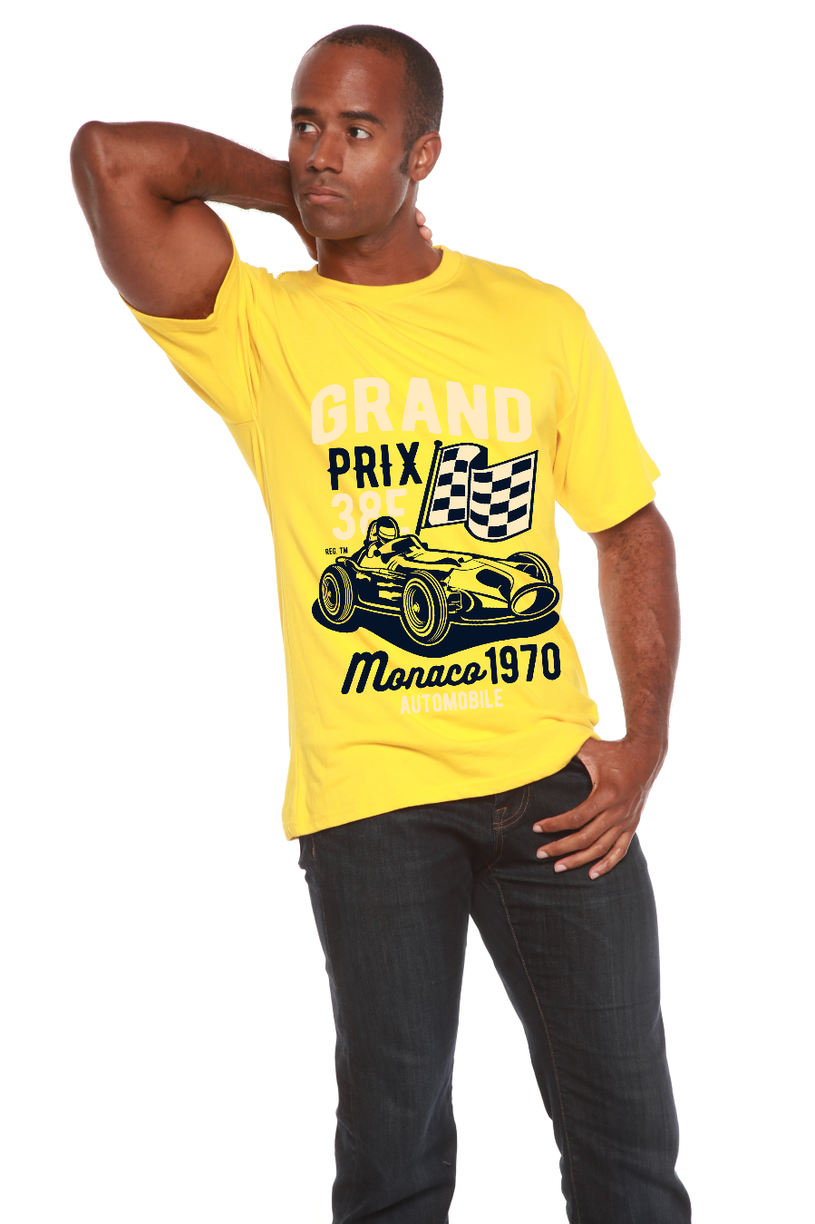 Grand Prix men's bamboo viscose/organic cotton T-shirt in yellow by Spun Bamboo on Tampa Home & Garden Store