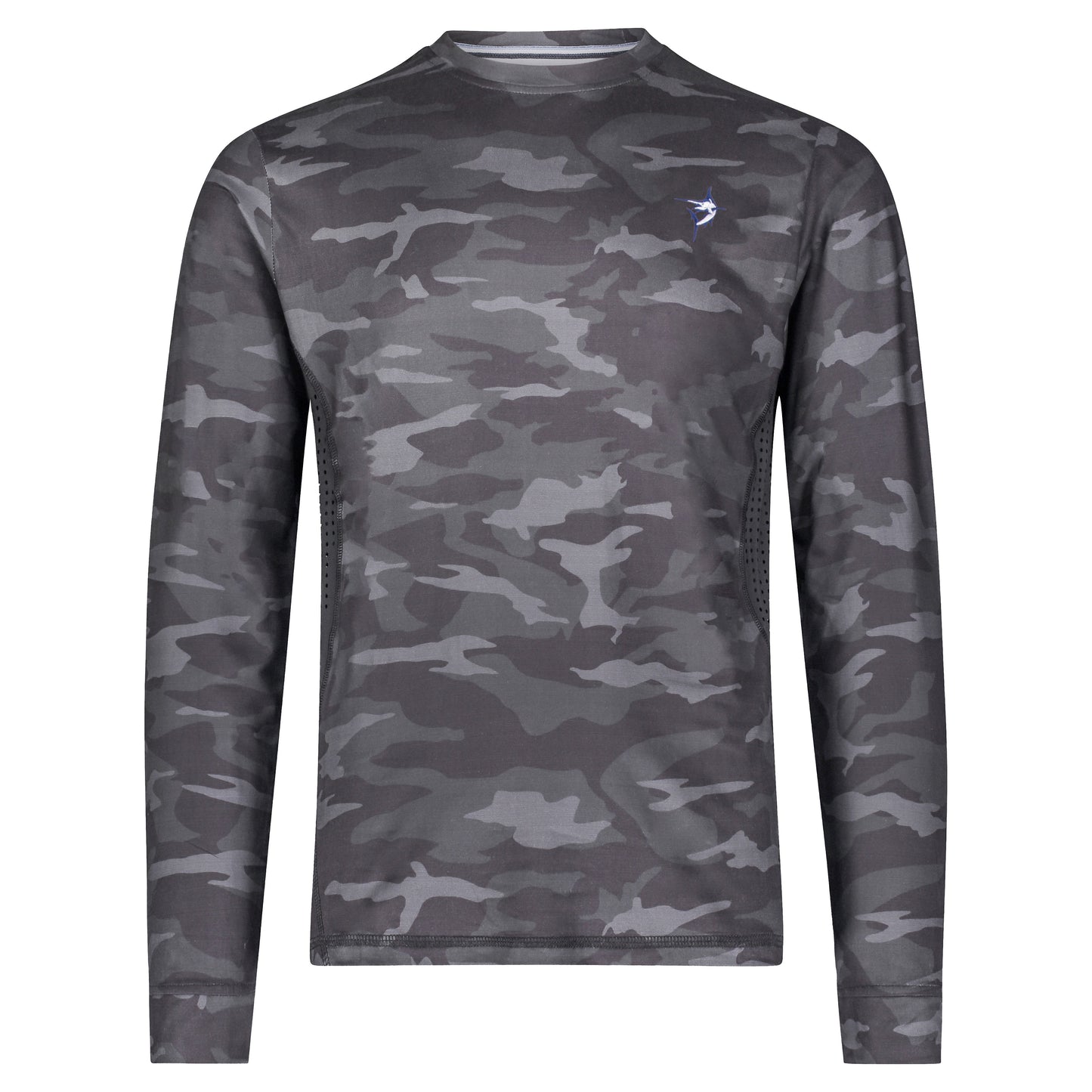 Grander Performance Tee long sleeve shirt in gray camo with White Water Life logo on Tampa Home & Garden Store
