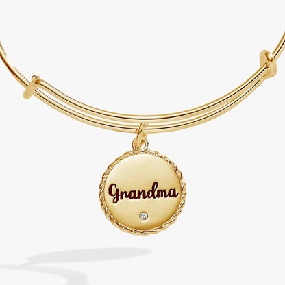 Grandma Charm Bangle by Alex and Ani; gold-tone multi-strand bracelet with Grandma pendant on Tampa Home & Garden Store