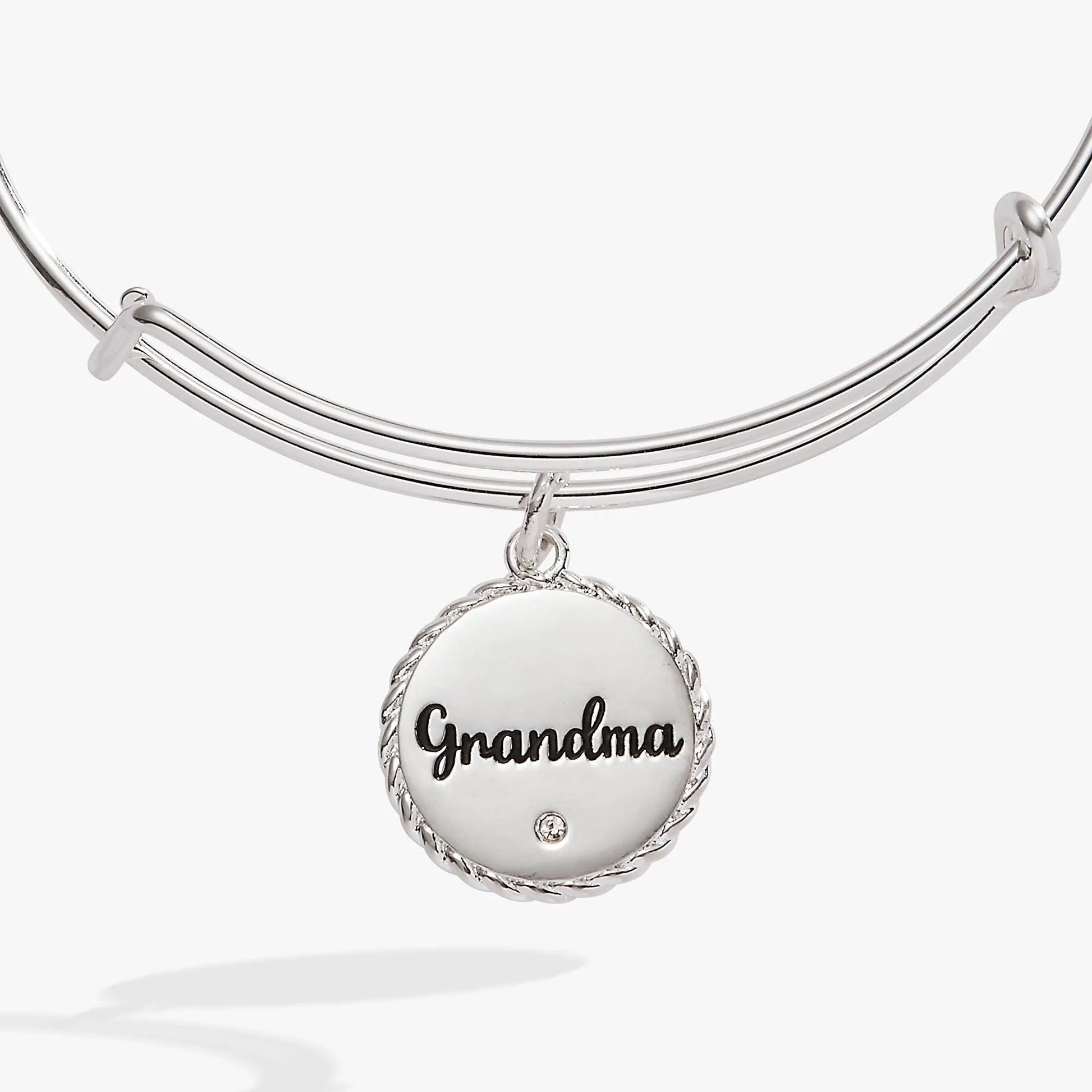 Grandma charm bangle by ALEX AND ANI with silver-tone bands and round pendant on Tampa Home & Garden Store