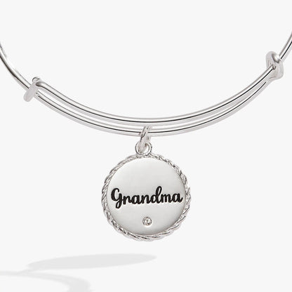 Grandma charm bangle by ALEX AND ANI with silver-tone bands and round pendant on Tampa Home & Garden Store