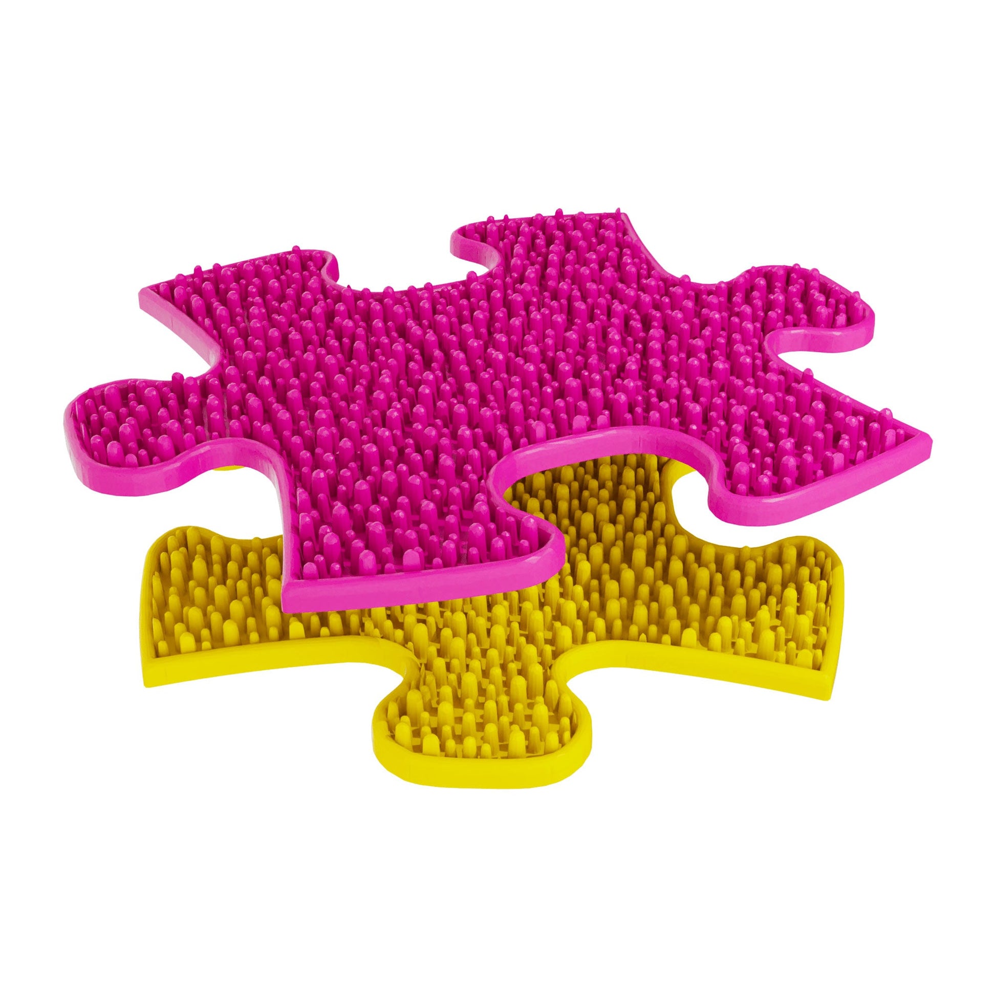 Tots Minis Puzzle Set play mats pink and yellow with textured studs on Tampa Home & Garden Store