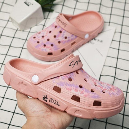 Stevvex pink womens slip-on garden sandals non-slip lightweight rubber clogs on Tampa Home & Garden Store