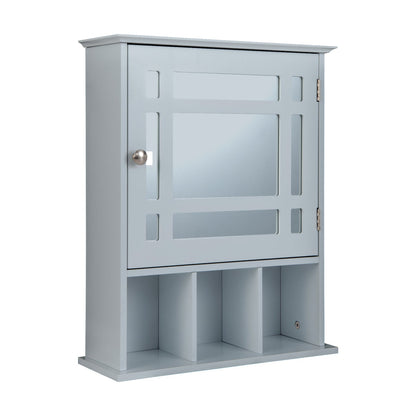 Mueble de baño con espejo y para montar en la pared - Marrón