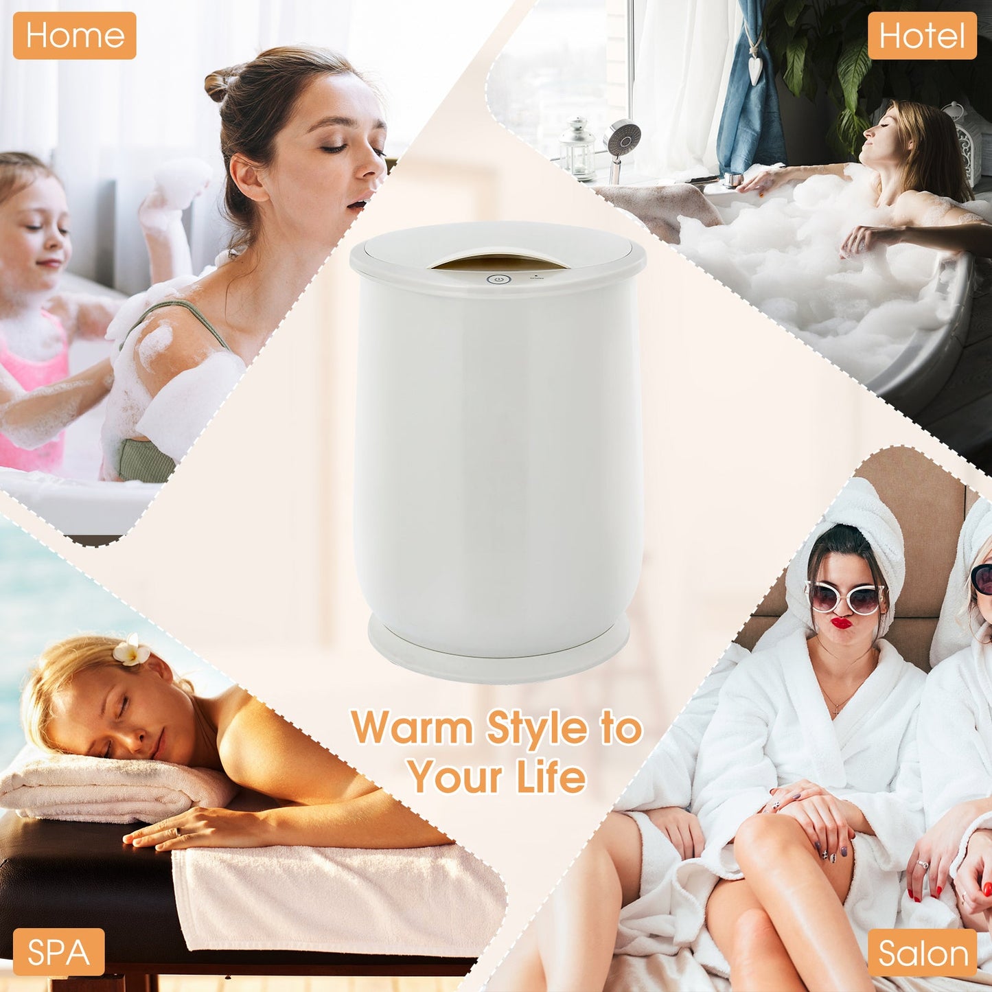 Calentador de toallas de baño 21L con apagado automático - Gris