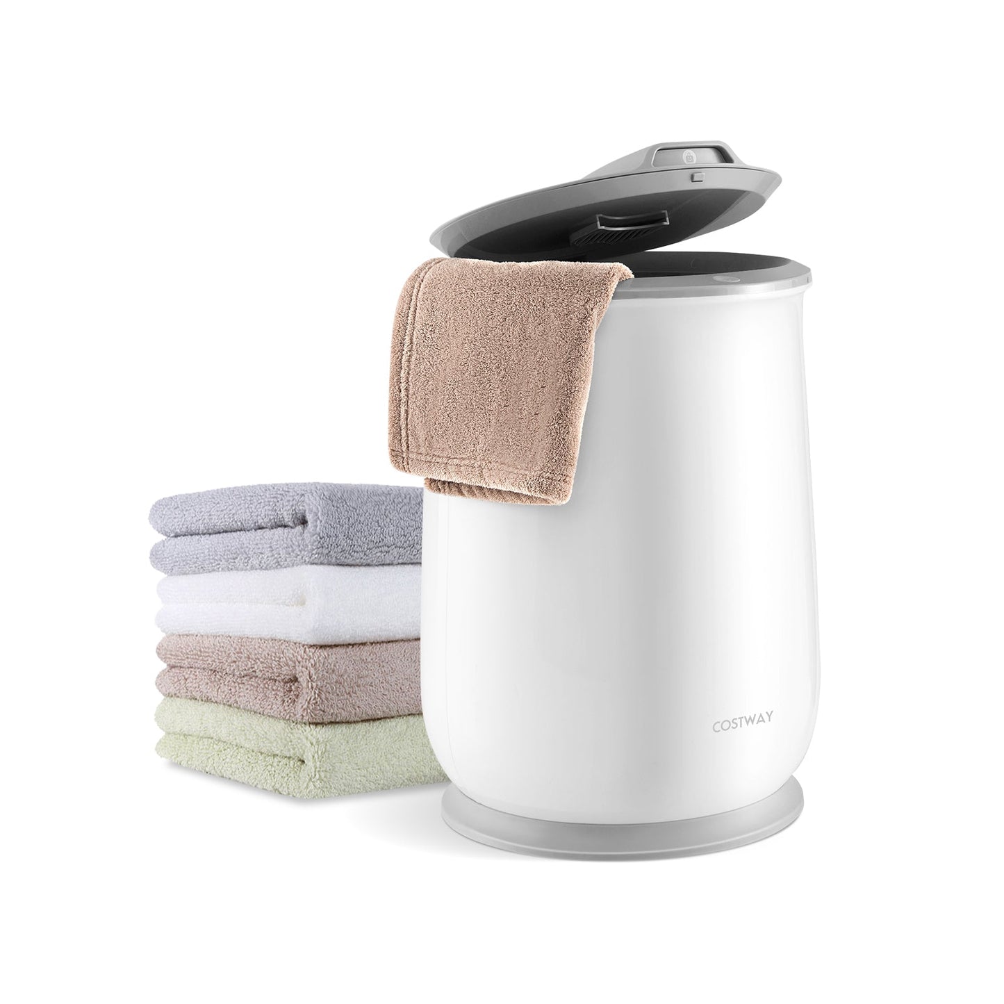 Calentador de toallas en cubo con apagado automático para baño - Gris
