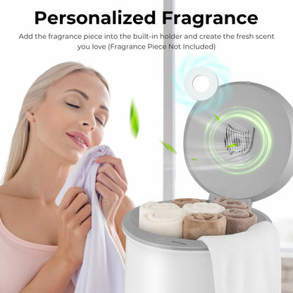 Calentador de toallas en cubo con apagado automático para baño - Gris