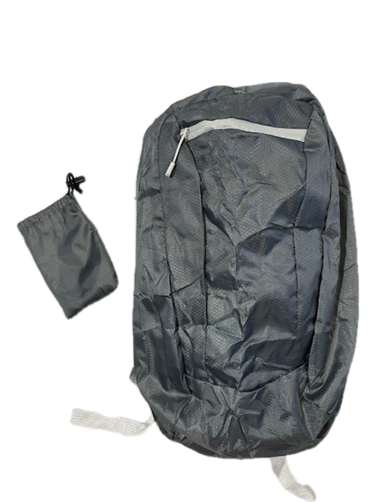 Gray polyester day pack by River Country Gear with white zipper pull; includes pouch on Tampa Home & Garden Store