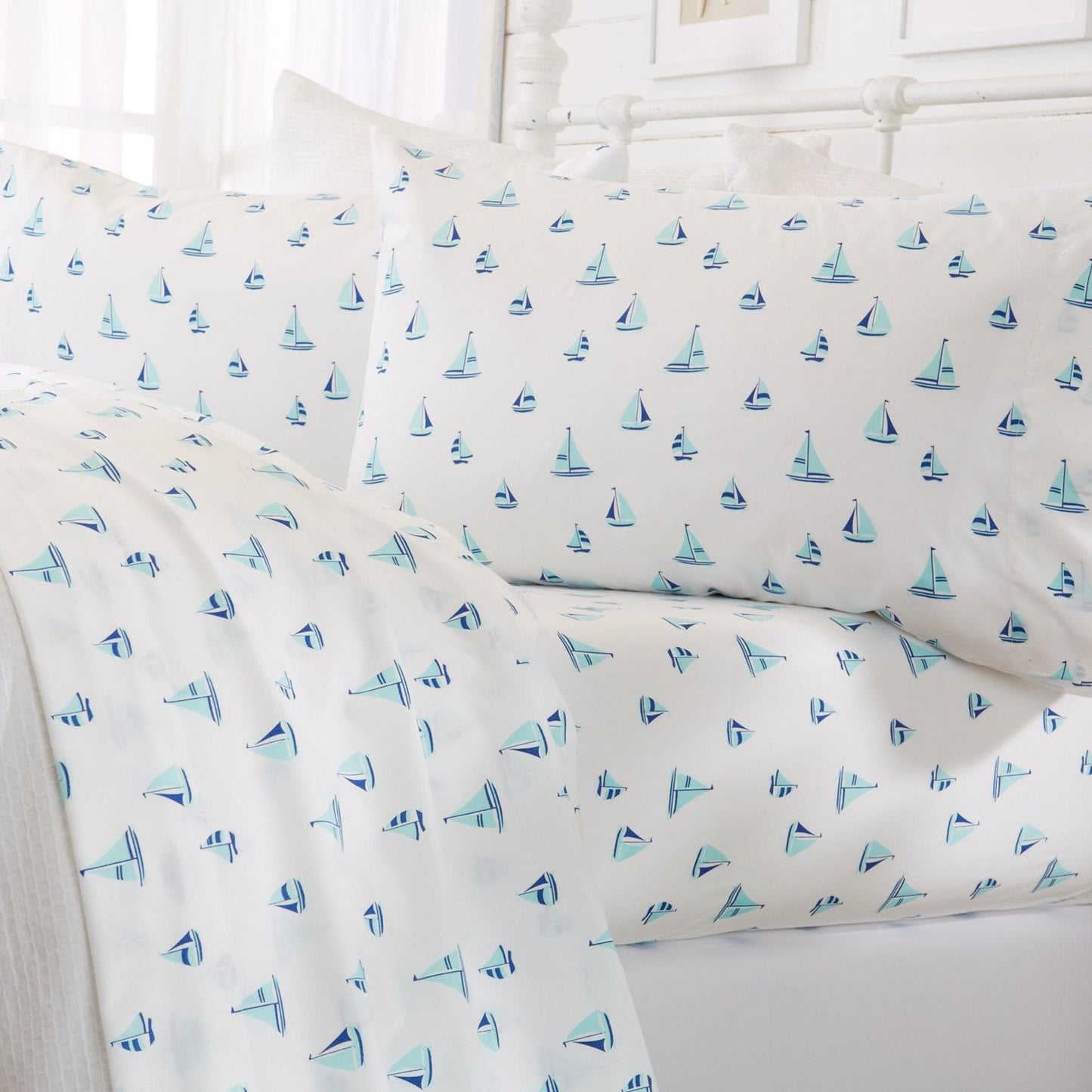 Lightweight Coastal Printed Sheet Set and Covers