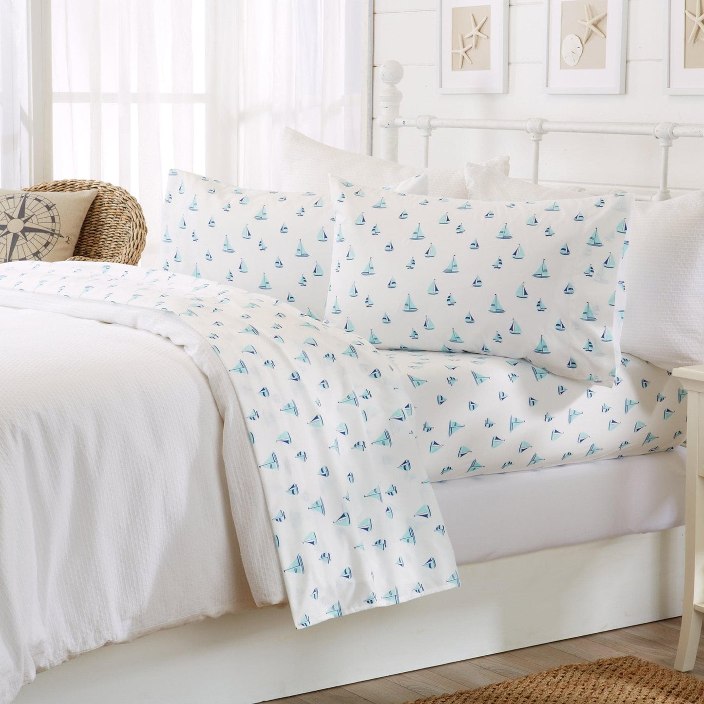Lightweight Coastal Printed Sheet Set and Covers