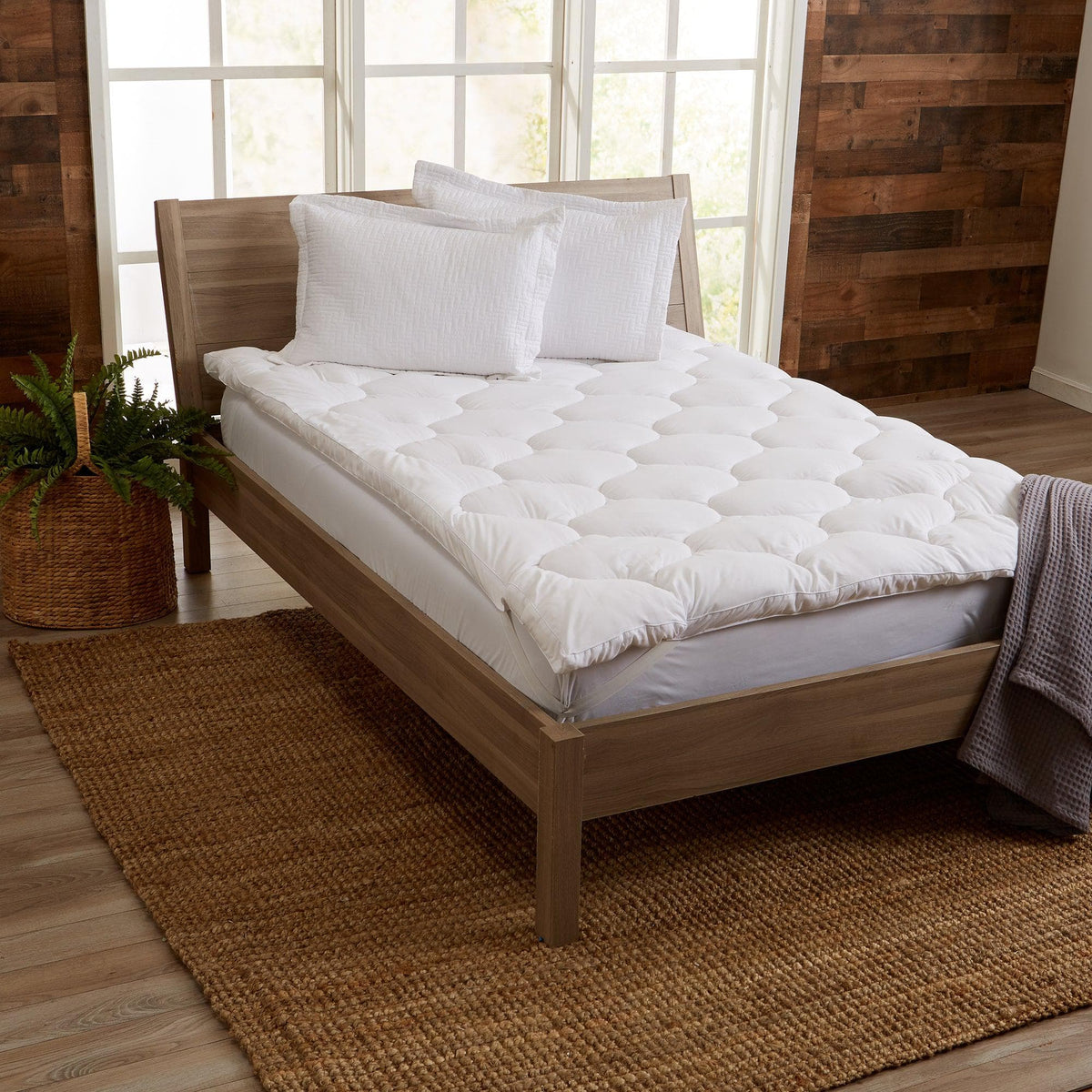 2-Inch Hypoallergenic Mattress Topper Kyla by Great Bay Home on white quilted topper on Tampa Home & Garden Store