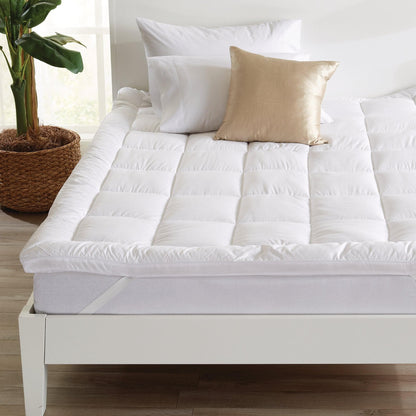 2 Inch Thick Mattress Topper Restful Sleep Collection on white quilted mattress pad on Tampa Home & Garden Store