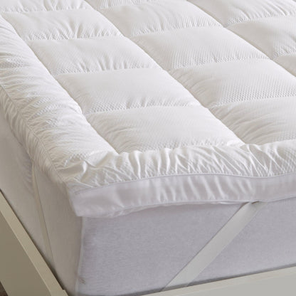 2 inch thick mattress topper pad, white quilted, Great Bay Home Restful Sleep Collection on Tampa Home & Garden Store
