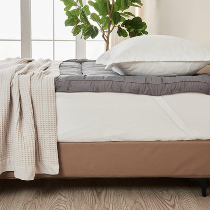 2 Inch Thick Mattress Topper Restful Sleep gray quilted mattress pad by Great Bay Home on Tampa Home & Garden Store