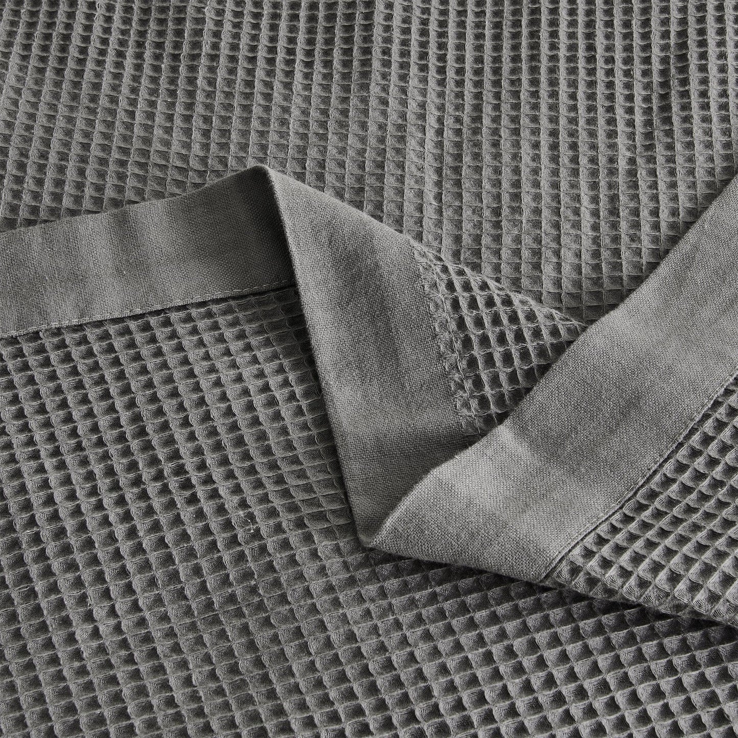 Small Waffle Cotton Blanket and Throw in Hazel