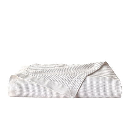 Small Waffle Cotton Blanket and Throw in Hazel