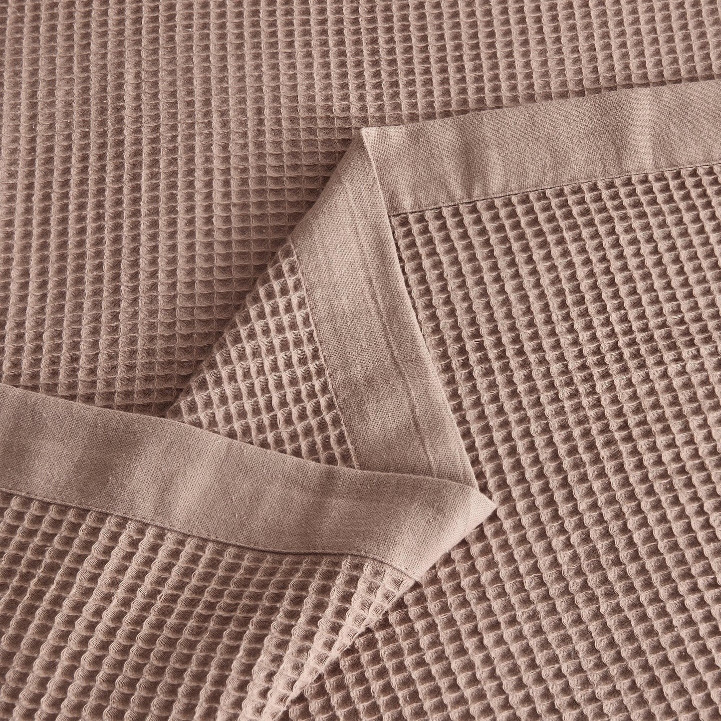 Small Waffle Cotton Blanket and Throw in Hazel