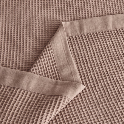 Small Waffle Cotton Blanket and Throw in Hazel