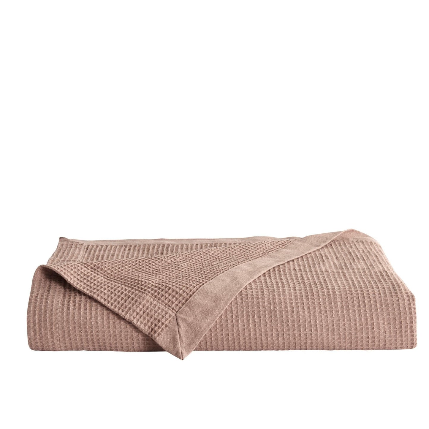 Small Waffle Cotton Blanket and Throw in Hazel