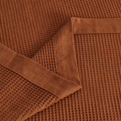 Small Waffle Cotton Blanket and Throw in Hazel
