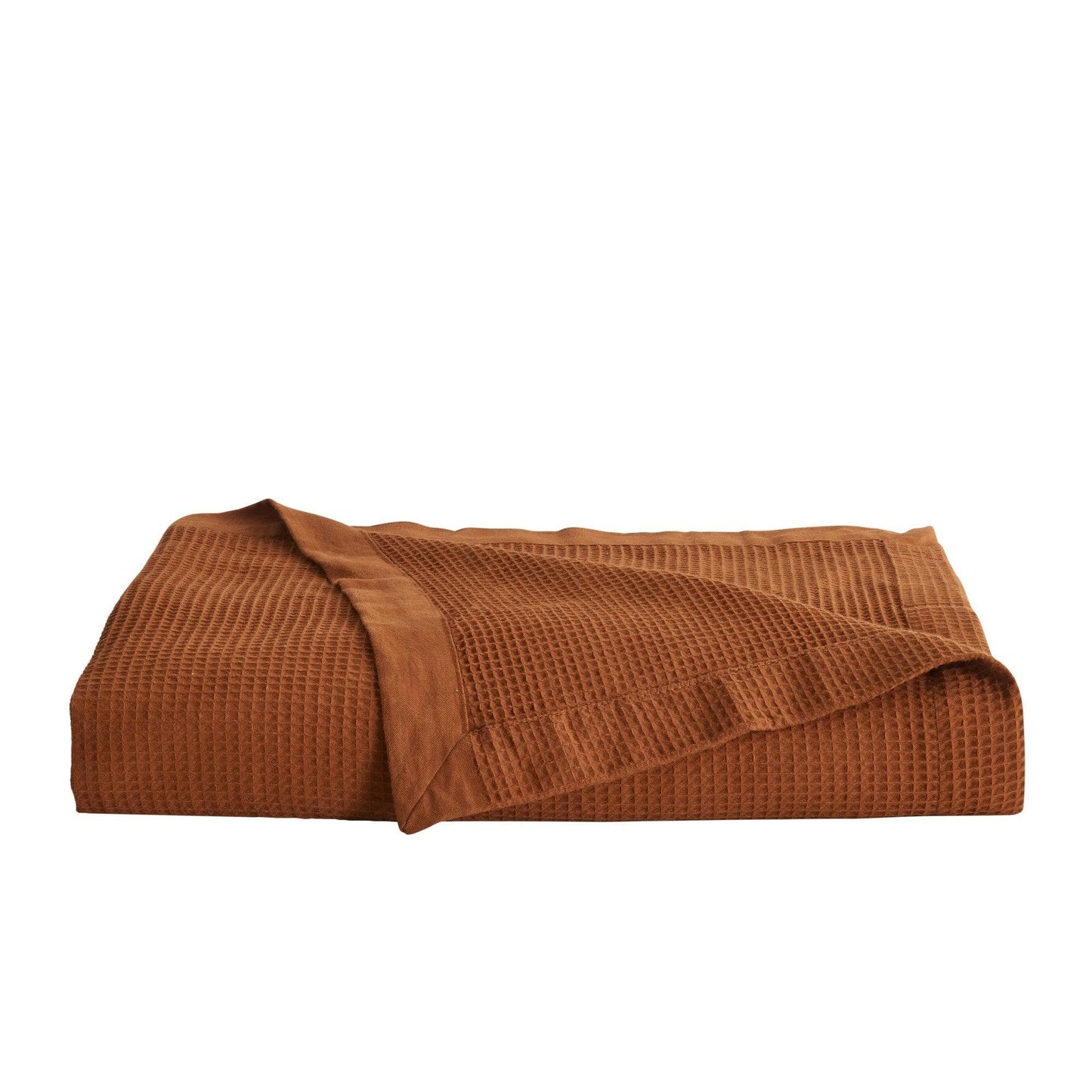 Small Waffle Cotton Blanket and Throw in Hazel