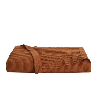 Small Waffle Cotton Blanket and Throw in Hazel