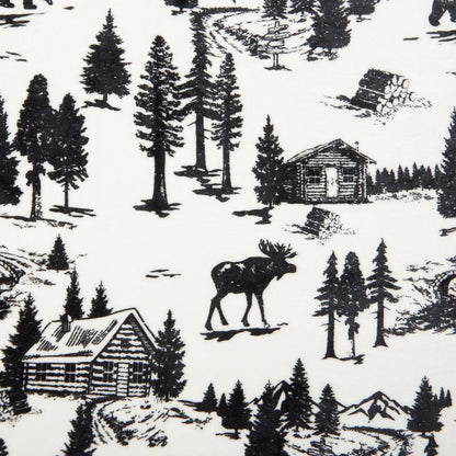Velvet Plush Sherpa Bed Blanket woodland forest moose print black and white on Tampa Home & Garden Store