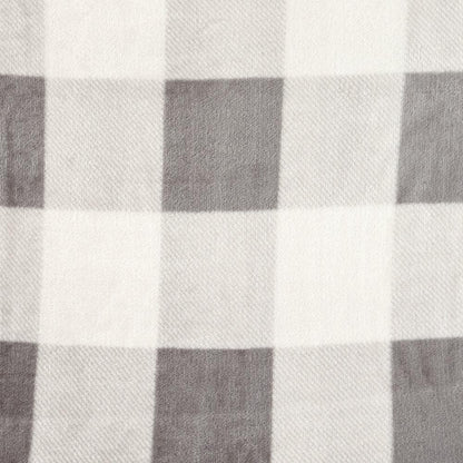 Velvet Plush Sherpa Luxury Bed Blanket gray ivory plaid Great Bay Home Cielo Collection on Tampa Home & Garden Store